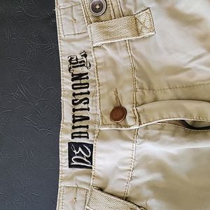 Division E khaki cargo shorts